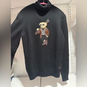 Polo bear cashmere turtleneck sweater purple label